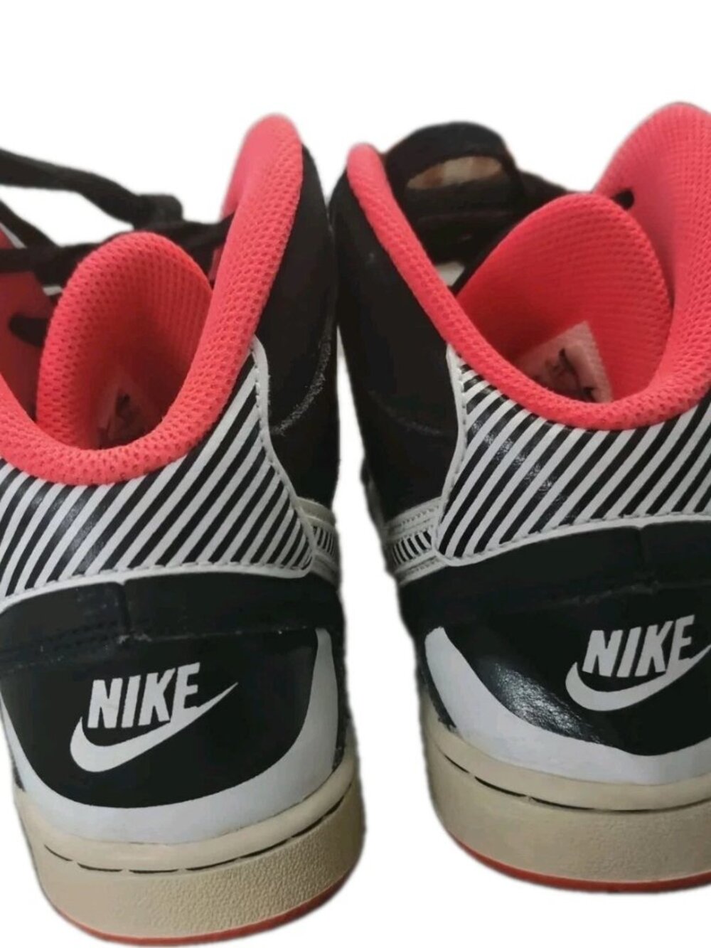 Nike Son of Force Mid Youth Sneakers Size 6Y Black White Pink 616371-105 - Picture 4 of 5